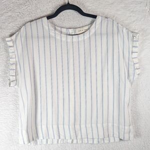 401-Cloth & Stone White and Blue Striped Blouse